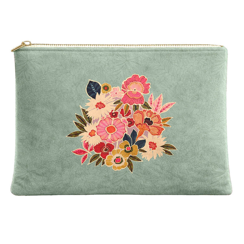 Kimiko - Pochette - Velours 19X28 Cm - Celadon