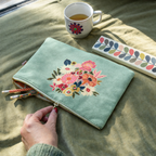 Kimiko - Pochette - Velours 19X28 Cm - Celadon