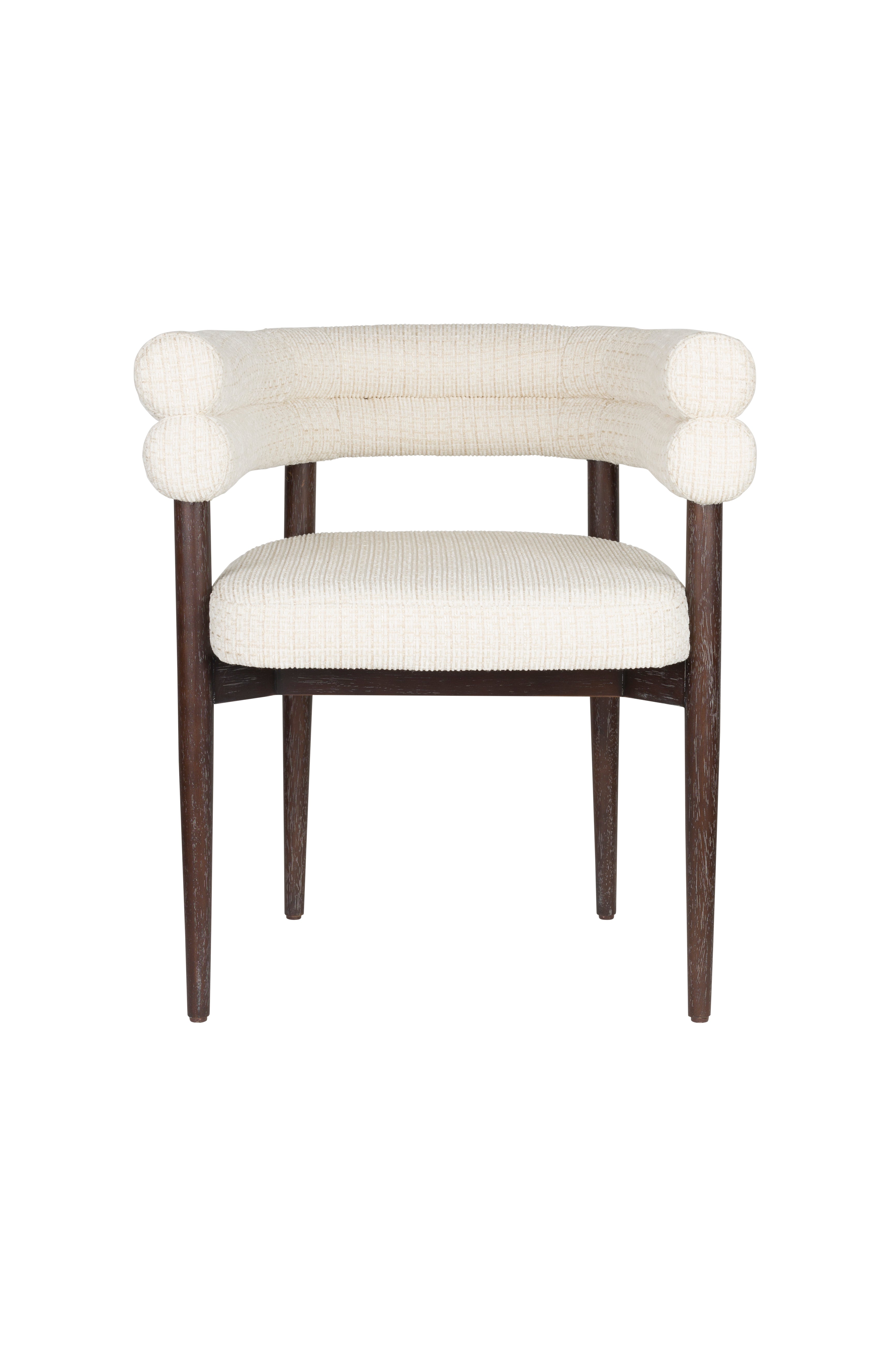 Sela - Dining Chair - Fabric - White/Off-White
