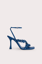 Poppy Deep Blue Grained Leather Shoes