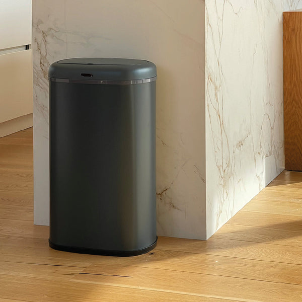 LOGAN 58L automatic kitchen trash can in Matt Gray stainless steel