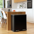 Papelera clasificadora Major de acero inoxidable - 60 L - 2 papeleras - Negro
