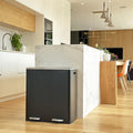 Cubo de basura de cocina con pedal de clasificación selectiva MAJOR de gran capacidad 60L (2x30L) en acero inoxidable Negro mate