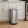 50L (30L+20L) EDGE sorting recycling recycling pedal kitchen trash can in brushed stainless steel with bucket