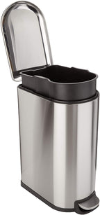 Cubo de basura de cocina estrecho con pedal de acero 40L FULLER en acero inoxidable cepillado de diseño - REDDECO.com