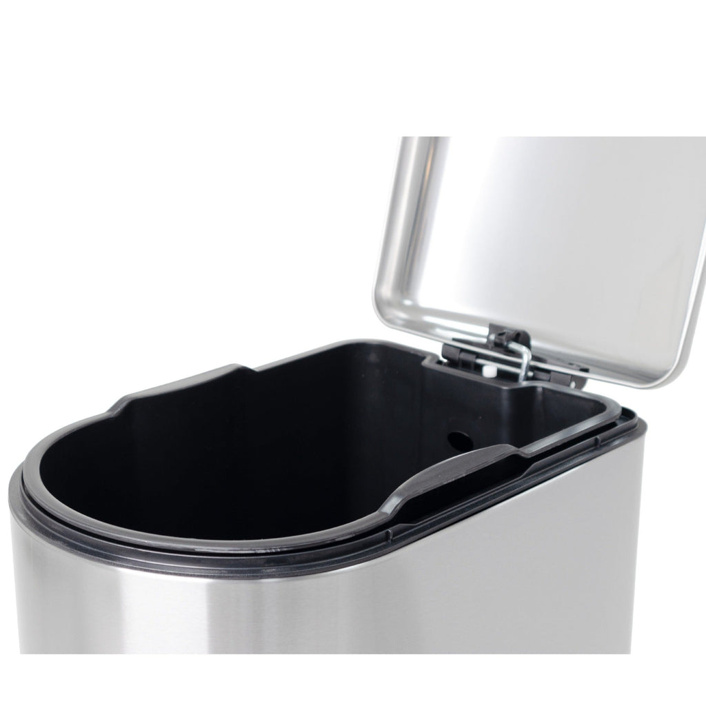 Cubo de basura de cocina estrecho con pedal de acero 40L FULLER en acero inoxidable cepillado de diseño - REDDECO.com