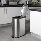 Cubo de basura de cocina estrecho con pedal de acero 40L FULLER en acero inoxidable cepillado de diseño - REDDECO.com