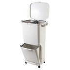 Poubelle De Tri Roulettes Valoris - 45L - Blanc