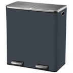 Major - Cubo de Basura con Pedal de Reciclaje 60L - Acero Inoxidable - Gris