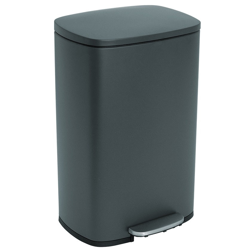Papelera con pedal Admiral de acero inoxidable - 50L - Gris