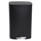 ADMIRAL Design Papelera de Cocina con Pedal 50L Negro Mate en Acero Inoxidable con Cubo y Cierre Suave - REDDECO.com