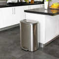 ADMIRAL Design 50L pedal kitchen trash can in brushed stainless steel with bucket and soft close