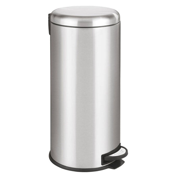 Papelera de cocina básica con pedal y tapa curva URBAN 30L de acero inoxidable cepillado - REDDECO.com