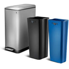 Edge - 50L Recycling Pedal Bin - Stainless Steel - Silver