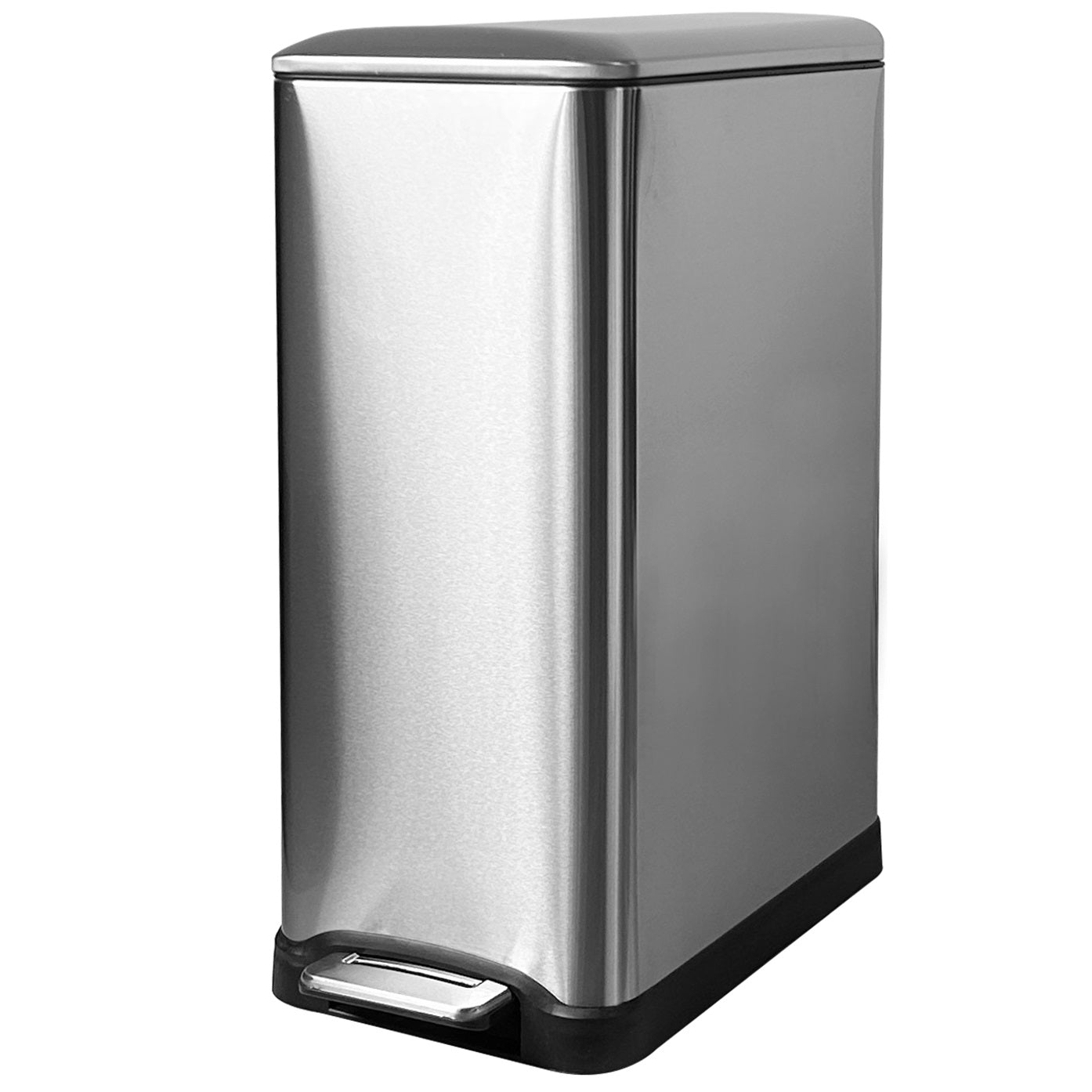 Edge - 50L Recycling Pedal Bin - Stainless Steel - Silver