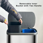 Empire Stainless Steel Sorting Bin - 60L - 2 Bins - Silver