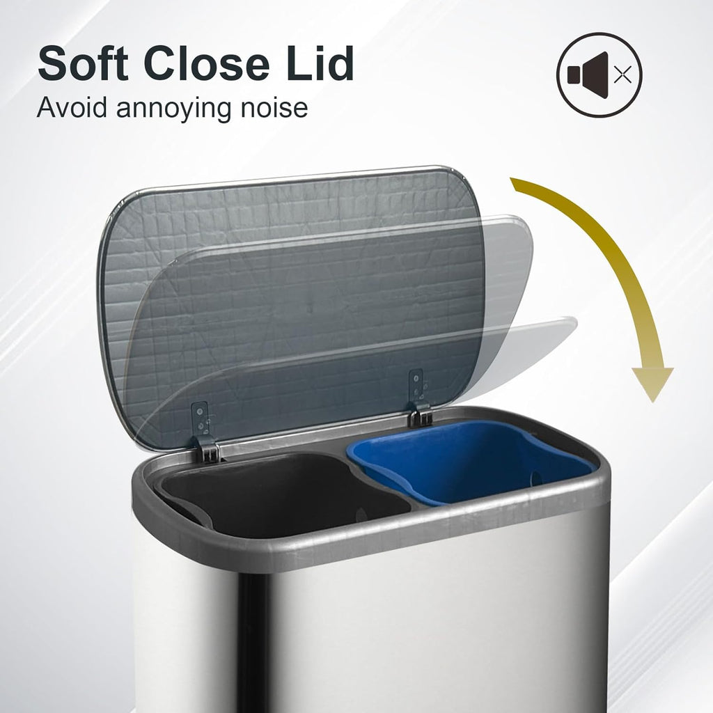 Empire 60L Selective Sorting Bin - Stainless Steel