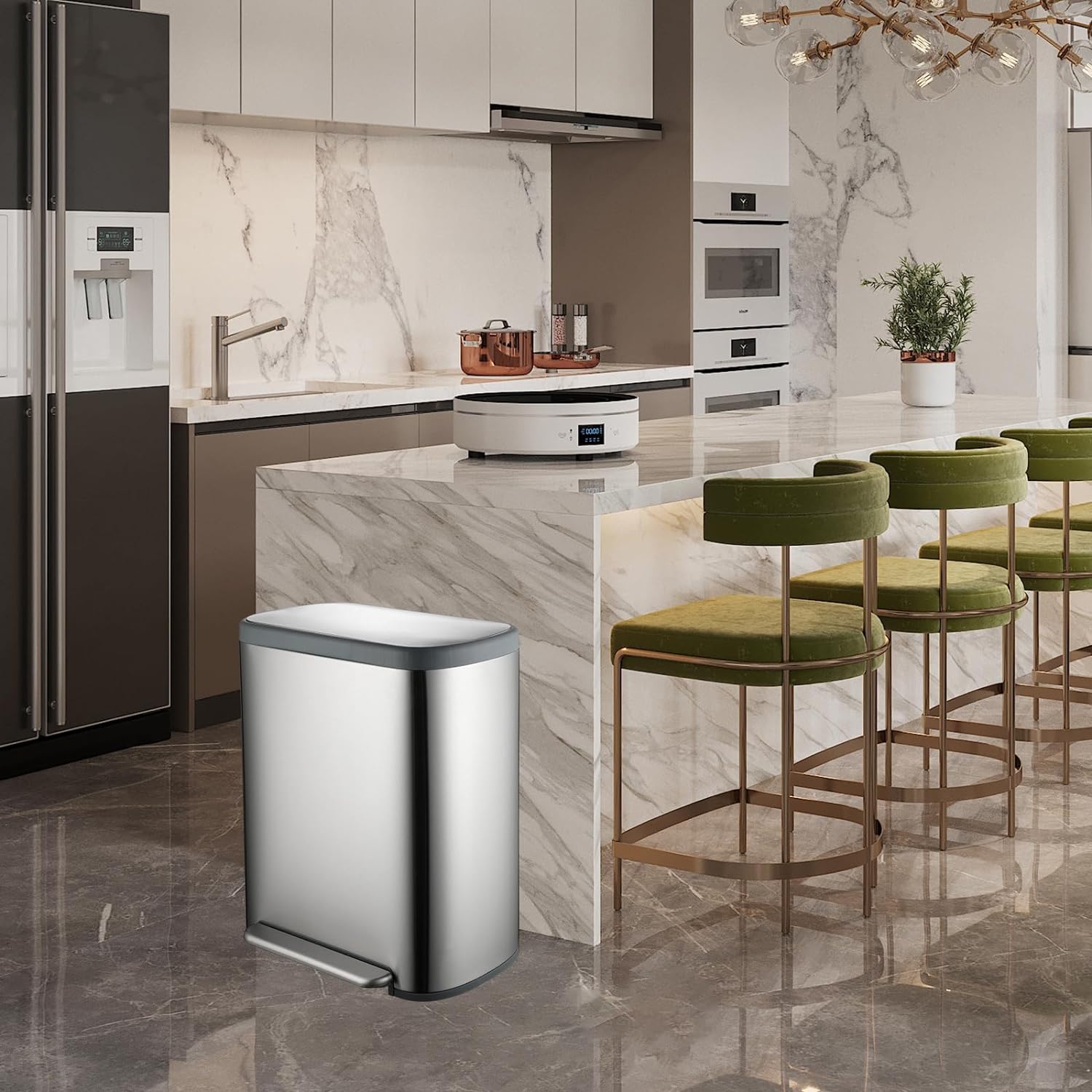 Empire 60L Selective Sorting Bin - Stainless Steel
