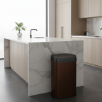 Papelera Majestic Automática de Acero Inoxidable - 58L - Marrón