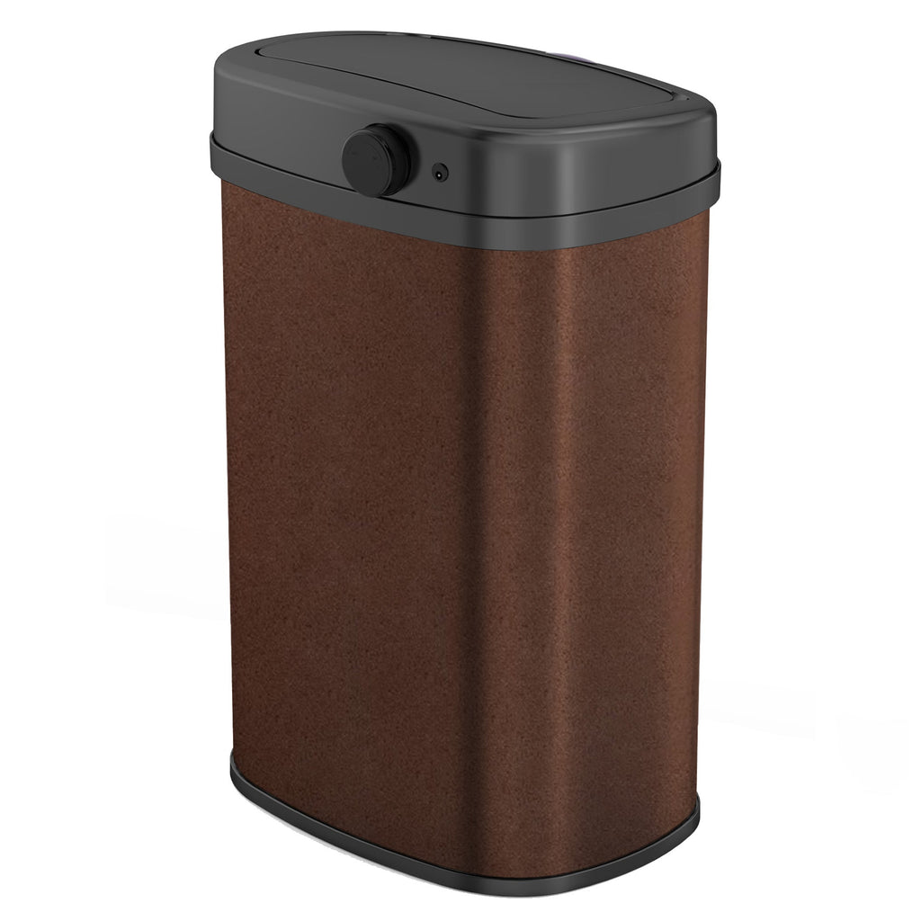Papelera Majestic Automática de Acero Inoxidable - 58L - Marrón