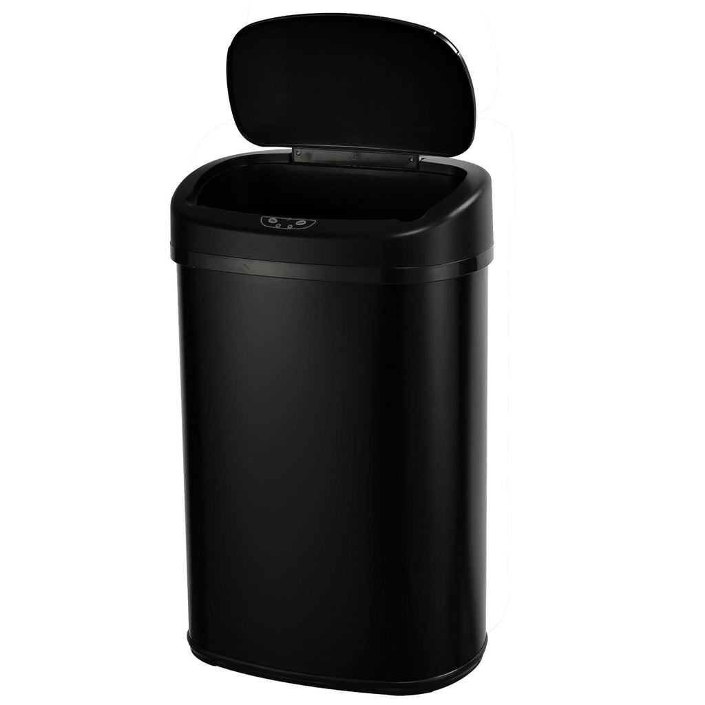 Majestic - Cubo de basura automático de acero inoxidable 58L - Acero inoxidable - Negro