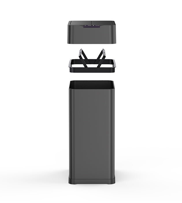 Silverlake Bote de Basura Automático de Acero Inoxidable - 60L - Negro