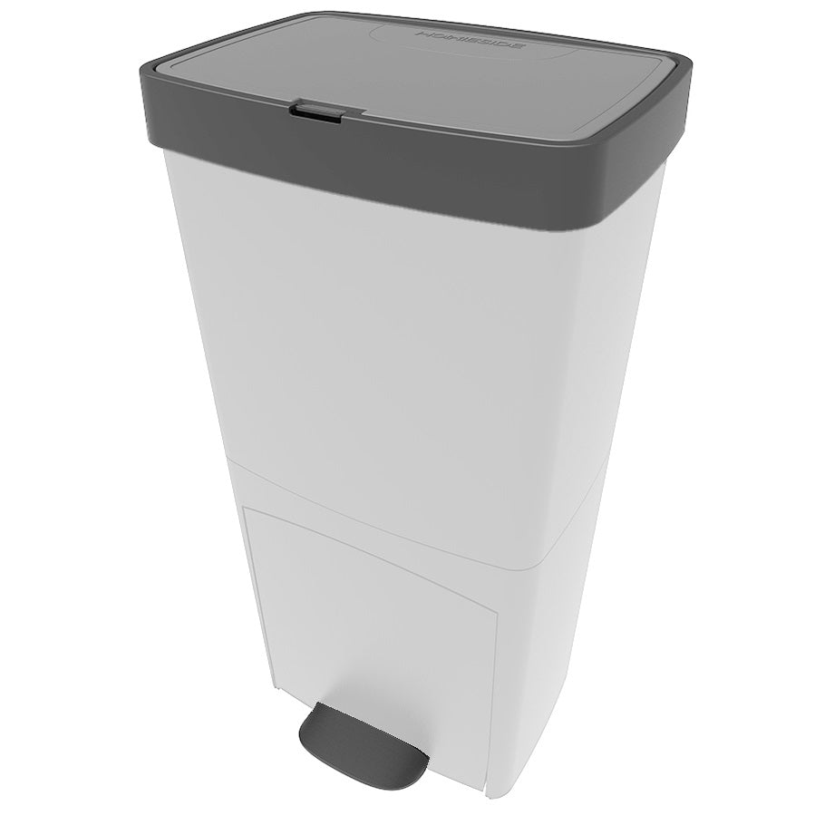 Picea - Cubo con pedal para reciclaje selectivo 70L - Blanco