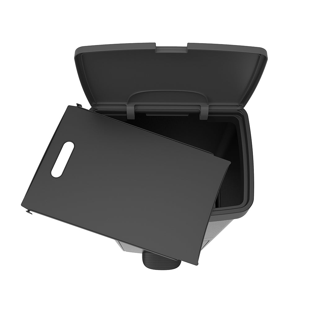 Picea - Cubo con pedal para reciclaje selectivo 70L - Blanco