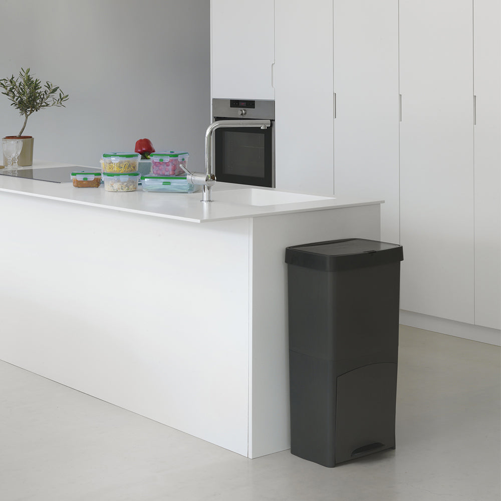 Picea Pedal Sorting Bin - 70L - 3 Bins - Gray