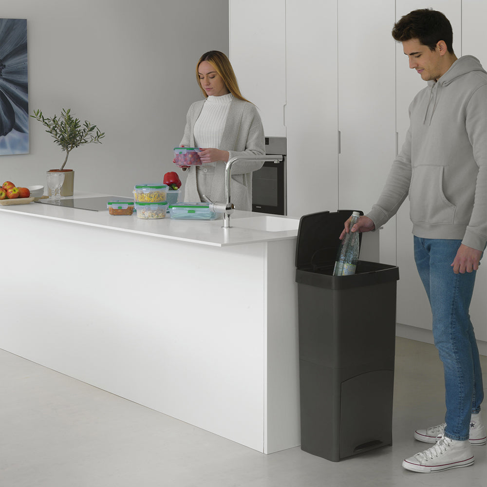 Picea Pedal Sorting Bin - 70L - 3 Bins - Gray