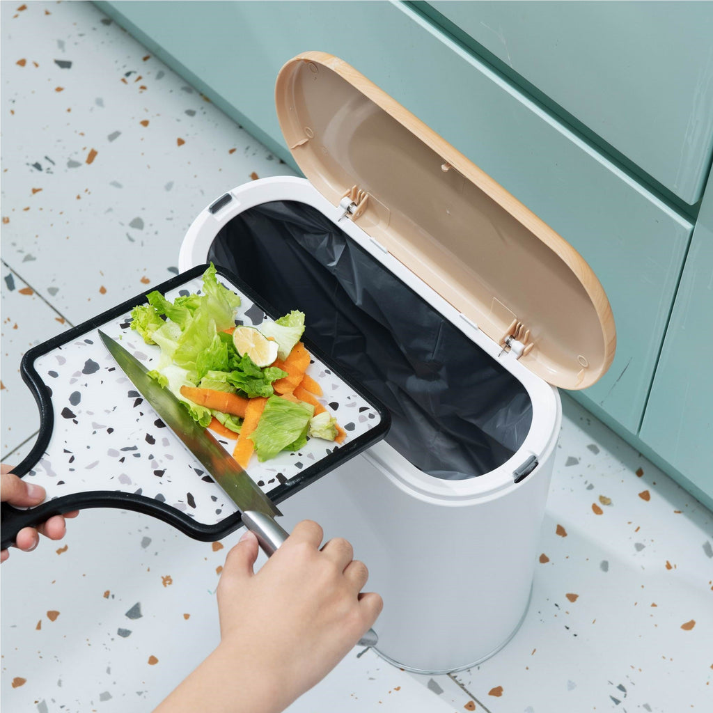 Aldo Push Bathroom Bin - 10L - Wood
