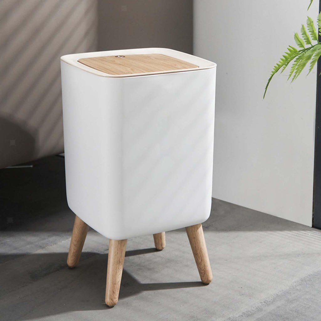 Malmo Push Bathroom Bin - 10L - Wood