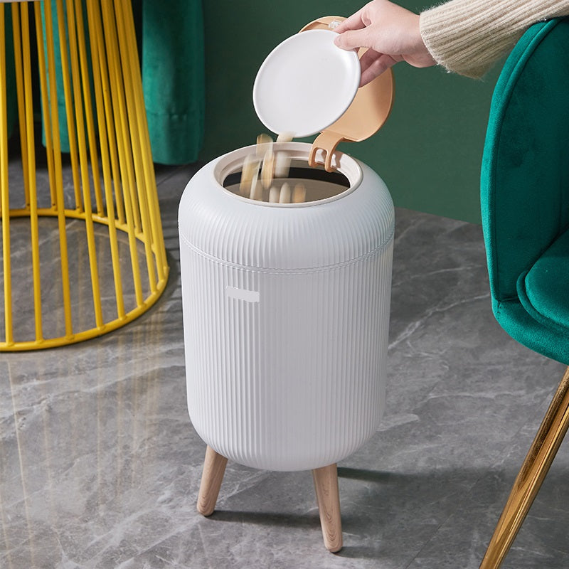 Limo - 9L Push Bathroom Bin - Wood