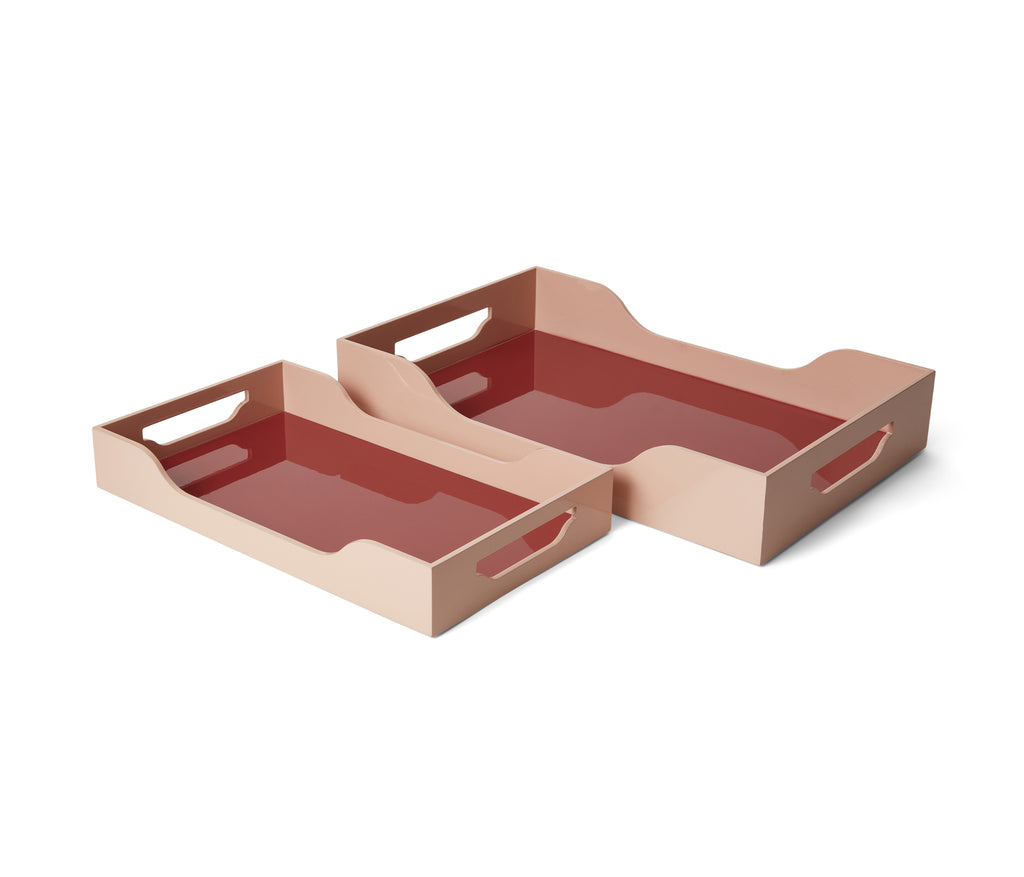 Plateau Laqué - Swell, Bordeaux/Rose L