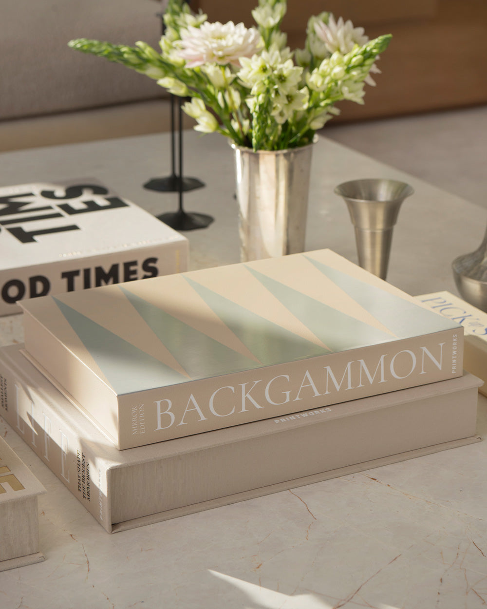 Classique « Art Du Backgammon » Mirror/Beige/Transparent