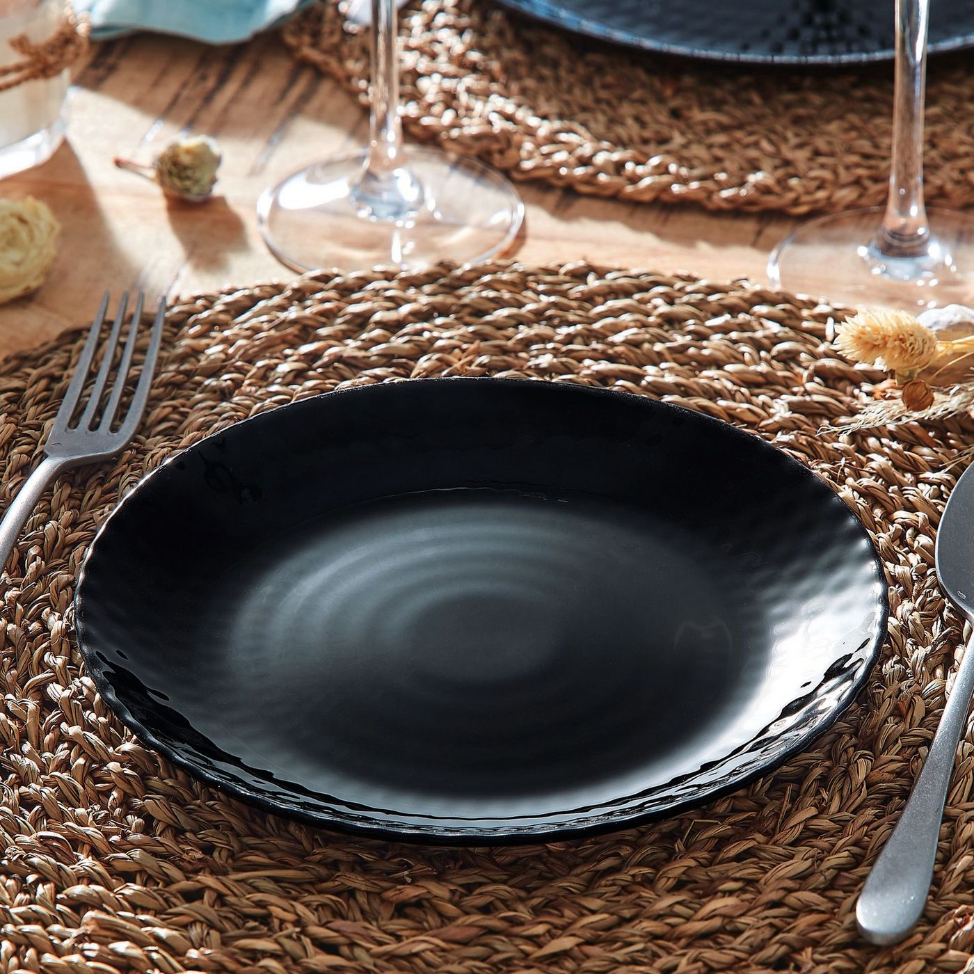 Pampille - 6 Dessert Plates - Black - 19cm - Luminarc