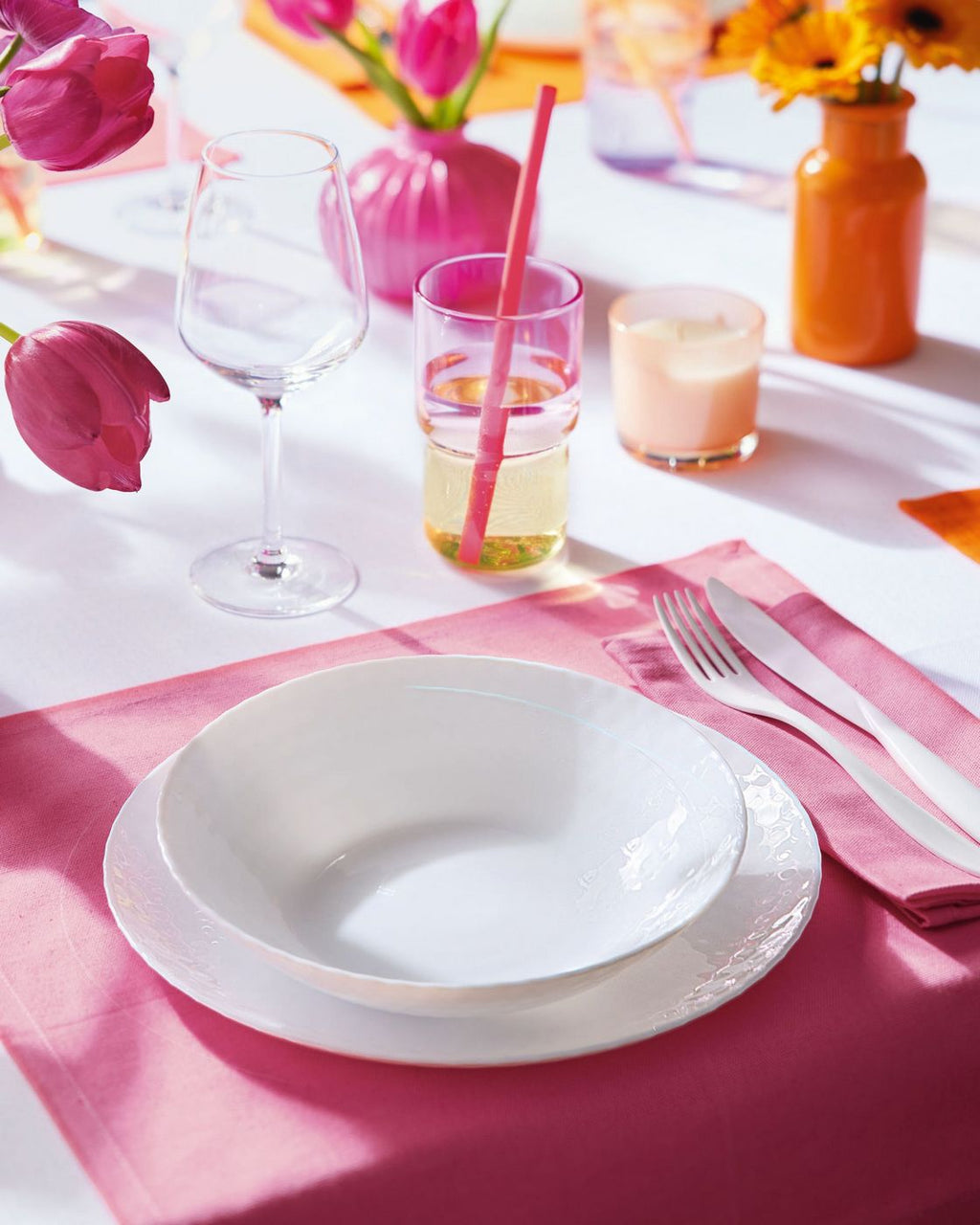 Pampille - 6 Dinner Plates - White - 25cm - Luminarc