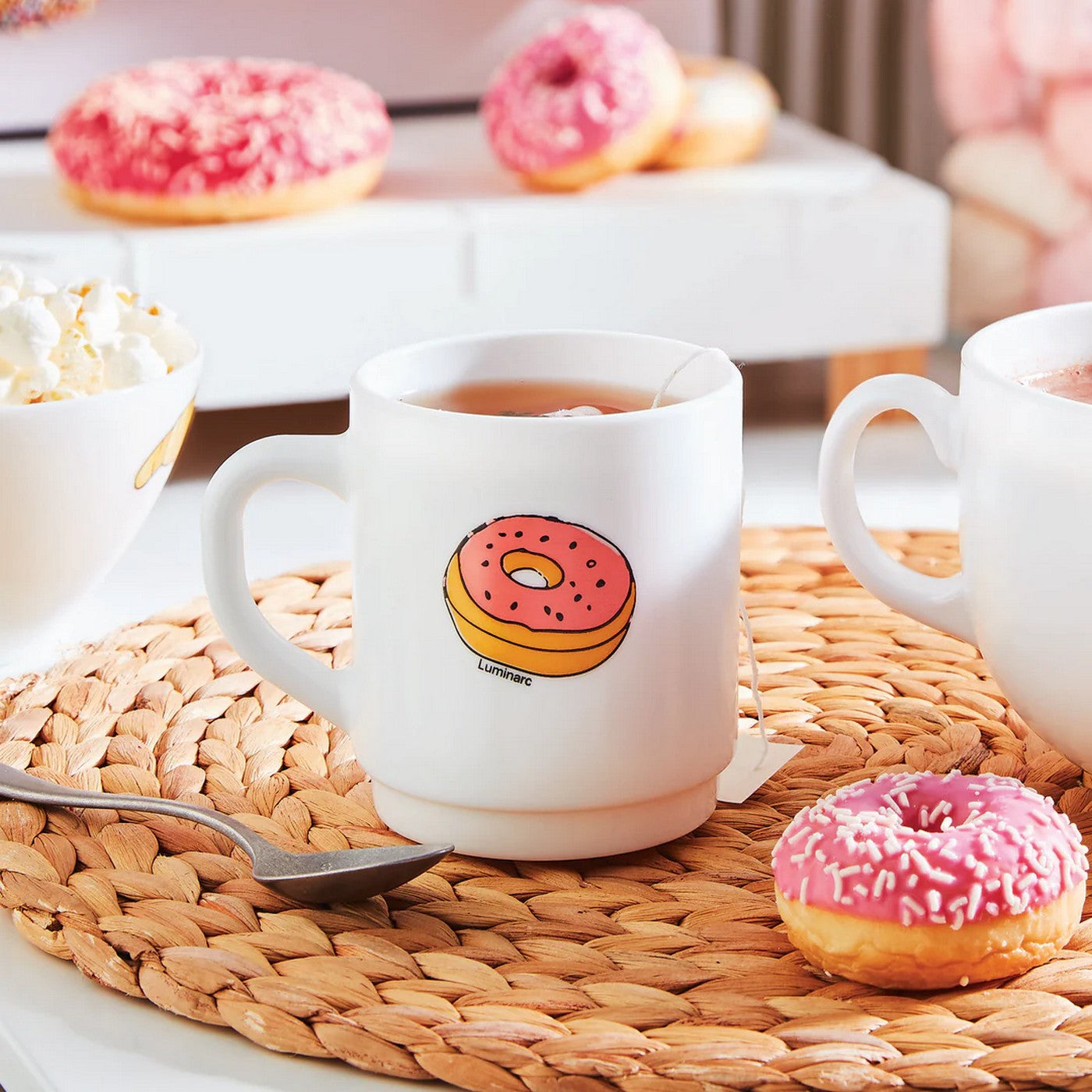 Pop Gourmandise - 6 Donut Mugs - White - 29cl - Luminarc