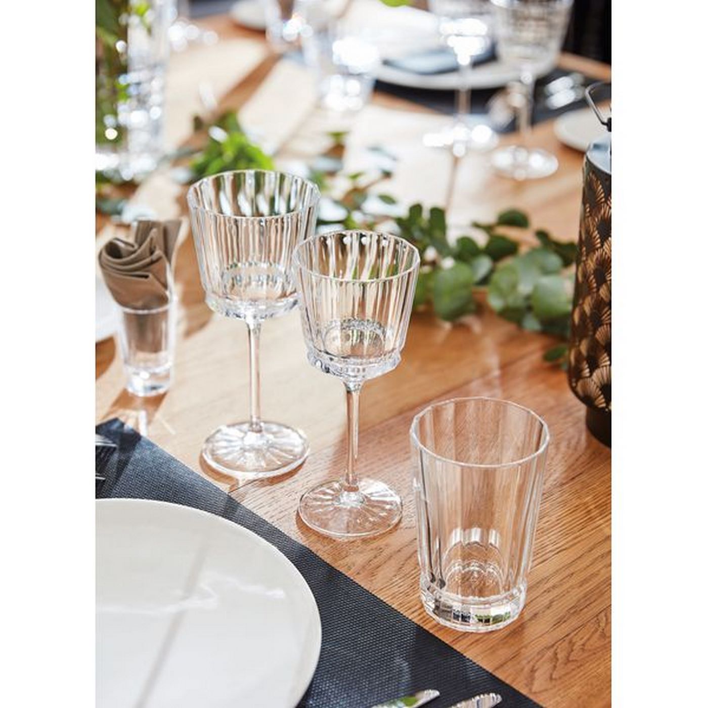 Macassar - 6 Water, Juice and Soda Glasses - Vintage Kwarx Design - 36Cl - Cristal d'Arques