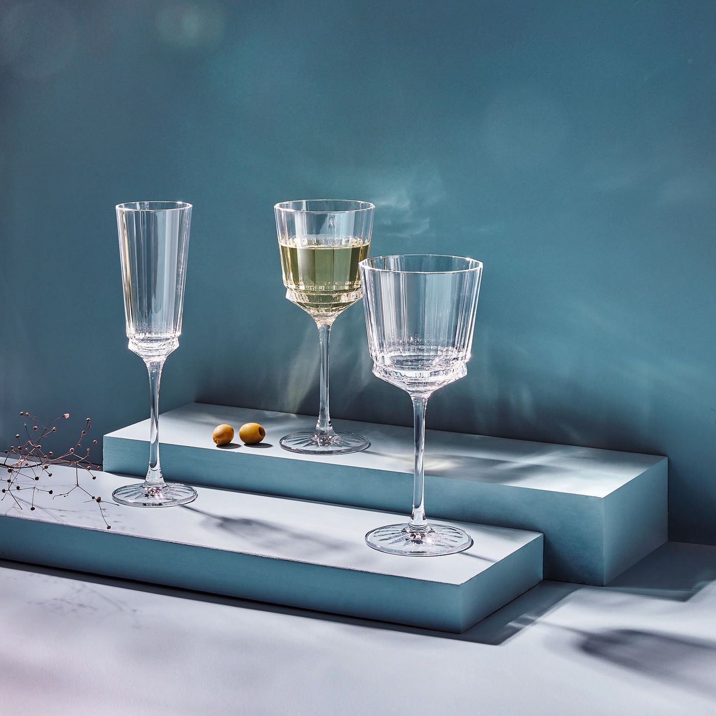 Macassar - 6 Table Stemmed Glasses - Ultra-Transparent Glass with Vintage Design - 25cl - Cristal d'Arques