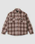 Quilted Plaid Overshirt - Brown