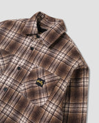 Quilted Plaid Overshirt - Brown