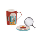 Peacock - Mug Avec Couvercle Et Infuseur Métal - Porcelaine Fine - Multicolore