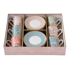 Jardin De Rêves - Set De 6 Tasses À Espresso Avec Soucoupes - Porcelaine - Multicolore