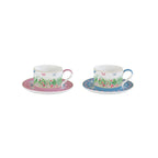 Spring Parade - Set De 2 Tasses Avec Soucoupes - Porcelaine - Multicolore