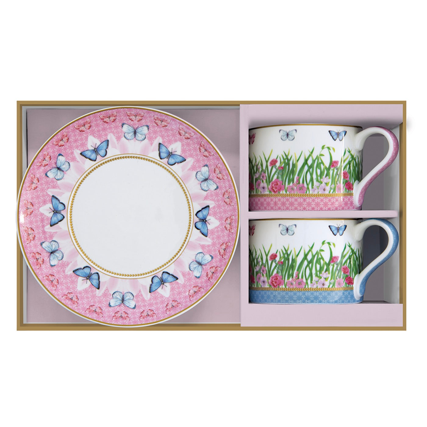 Spring Parade - Set De 2 Tasses Avec Soucoupes - Porcelaine - Multicolore