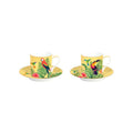 Exotic Paradise - Set De 2 Tasses À Café Avec Soucoupes - Porcelaine - Multicolore