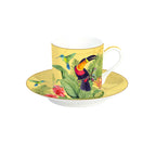 Exotic Paradise - Set De 2 Tasses À Café Avec Soucoupes - Porcelaine - Multicolore