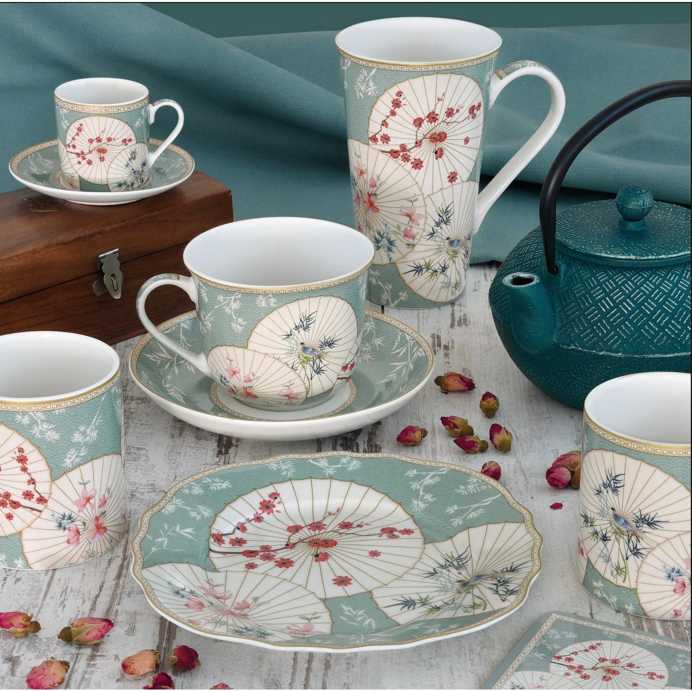 Oriental Dreams - Set De 2 Tasses À Café Avec Soucoupes - Porcelaine - Multicolore