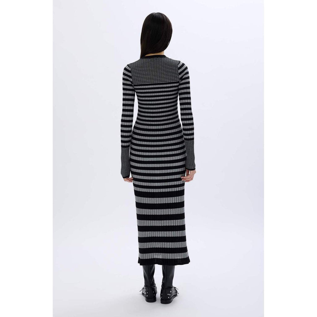 Robe - Raye Noir/Argent - Femme